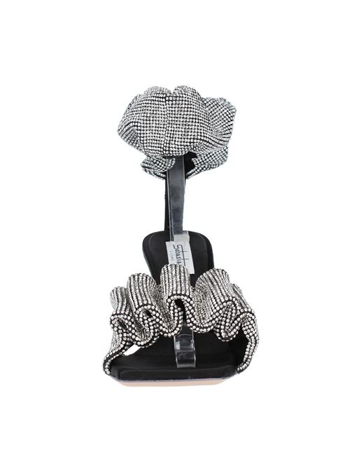 Satin and rhinestone sandals SEBASTIAN | SE1127 SATINNERO